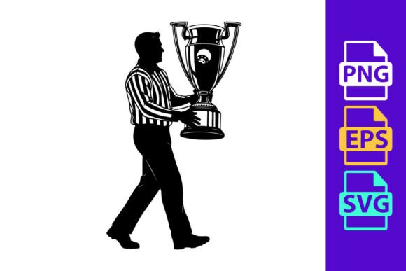 A Silhouette of a Referee Carrying a Lar: Dynamic Vector Art for Your Projects