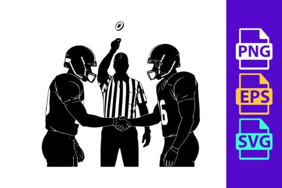 American Football Referee and Players in Action