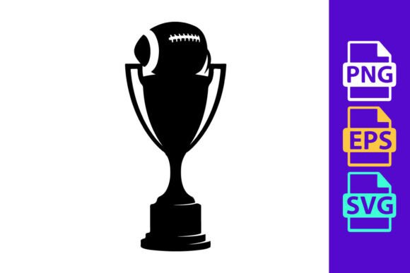 American Football Trophy Award with Ball: Bold Design Asset