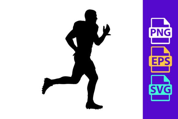 Capturing Motion: The Football Player Silhouette Vector