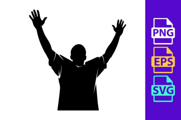 Celebrate Victory: The Dynamic Energy of This Football Silhouette