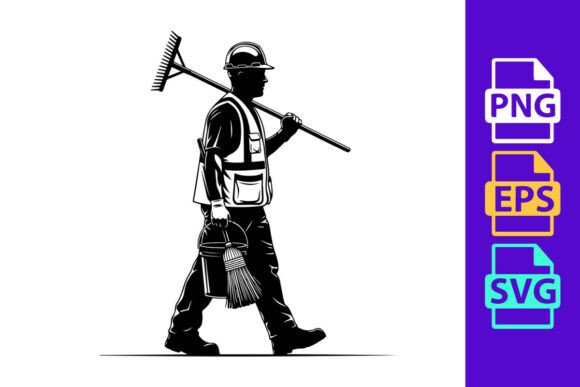 Construction Worker Walking with a Rake: Motion in Design