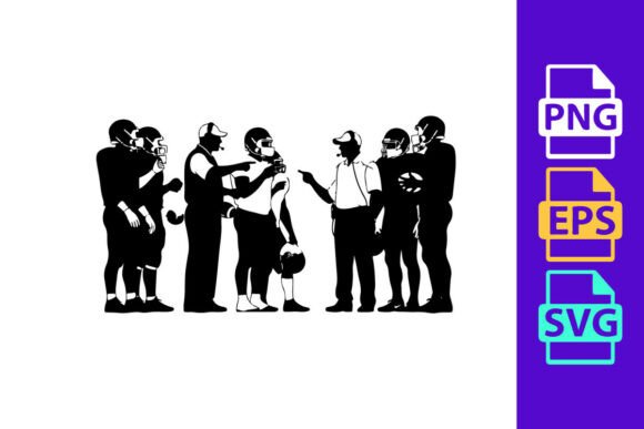Dynamic Motion: A Bold Football Silhouette Clipart