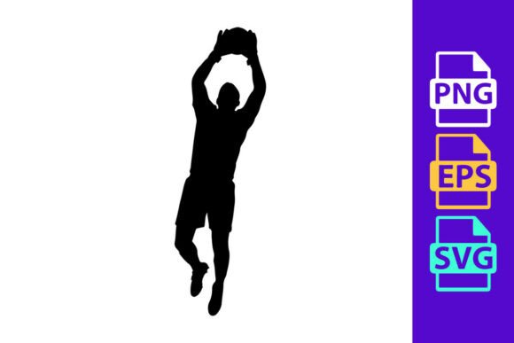 Dynamic Motion Captured: The Silhouette of a Person Jumping to Catch