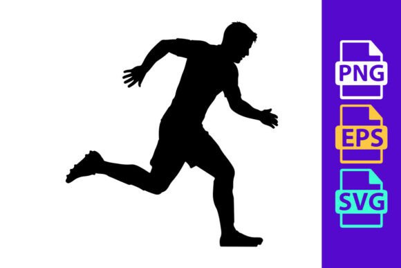 Dynamic Motion in Design: The Running Man Silhouette Clipart