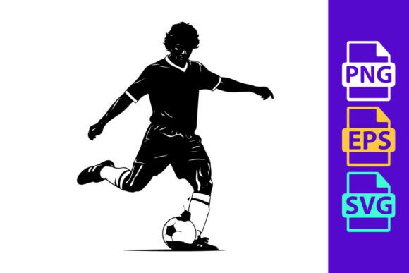 Dynamic Soccer Player Kicking a Ball Silhouette: A Designer's Playbook