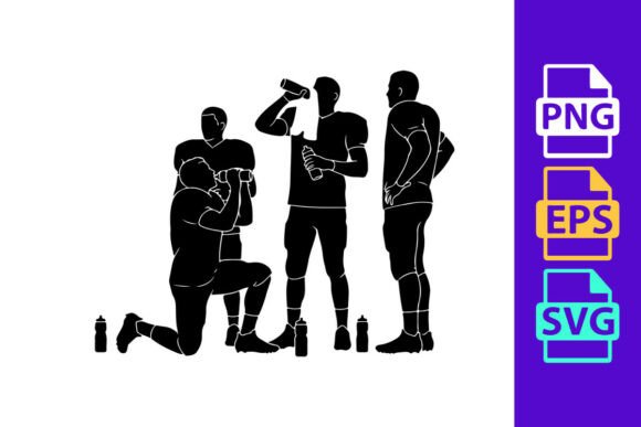 Dynamic Teamwork: Football Silhouette Clipart for Designers
