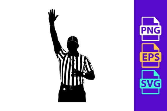 Referee in Black and White Silhouette Si: Bold Vector Art for Dynamic Designs