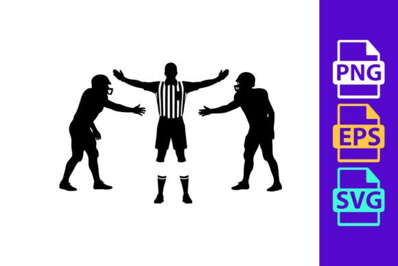 Referee Separating Two Football: Dynamic Clipart for Bold Designs