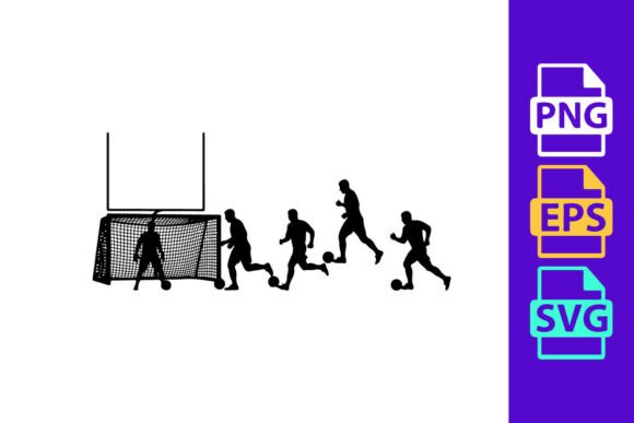 Silhouette Illustration of Soccer Player: Dynamic Vector Design