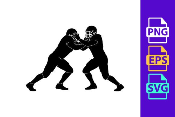 Two American Football Players in a Face: Bold Vector Energy