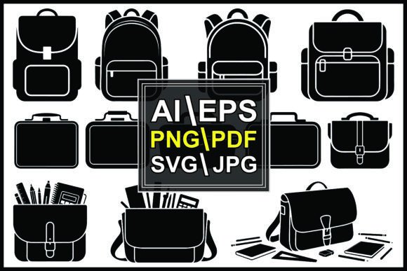 Unleashing Visual Motion: Silhouettes Various Bags and Briefcases